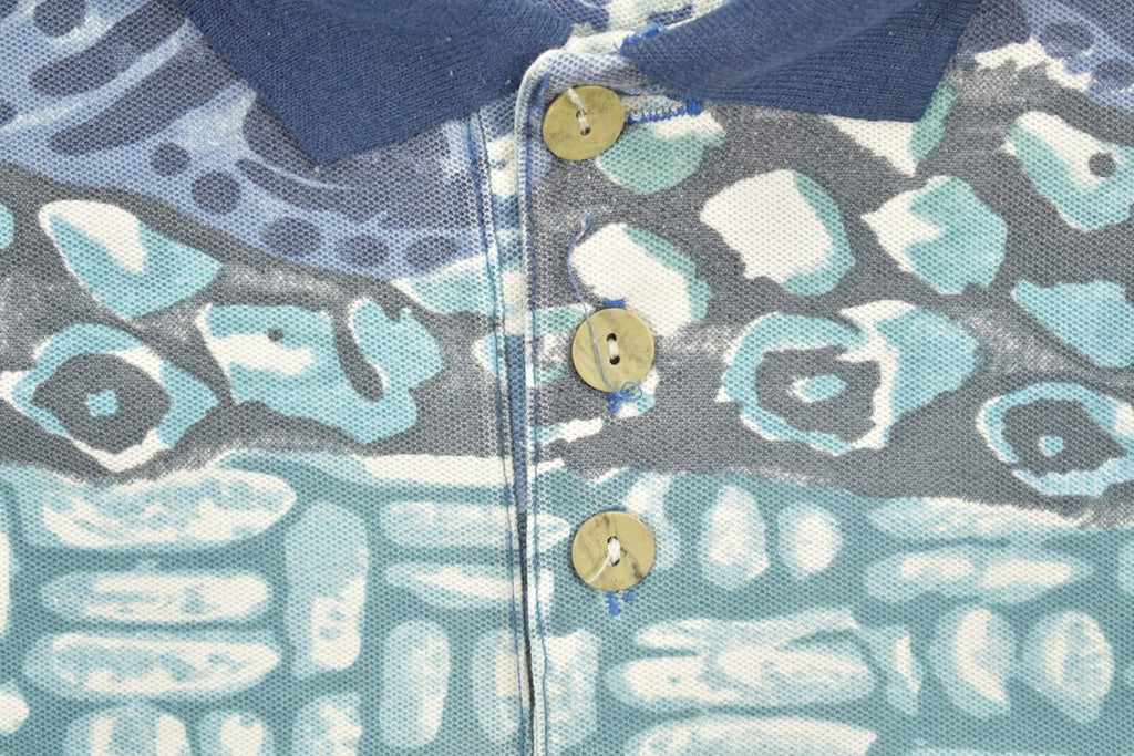 Vintage 1990s Bugle Boy Beach All Over Print Collared Polo Shirt