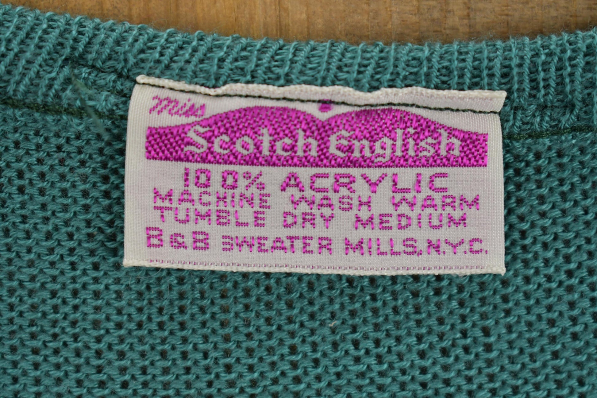 Vintage 1970s Scotch English Scoop Neck Knit Shirt