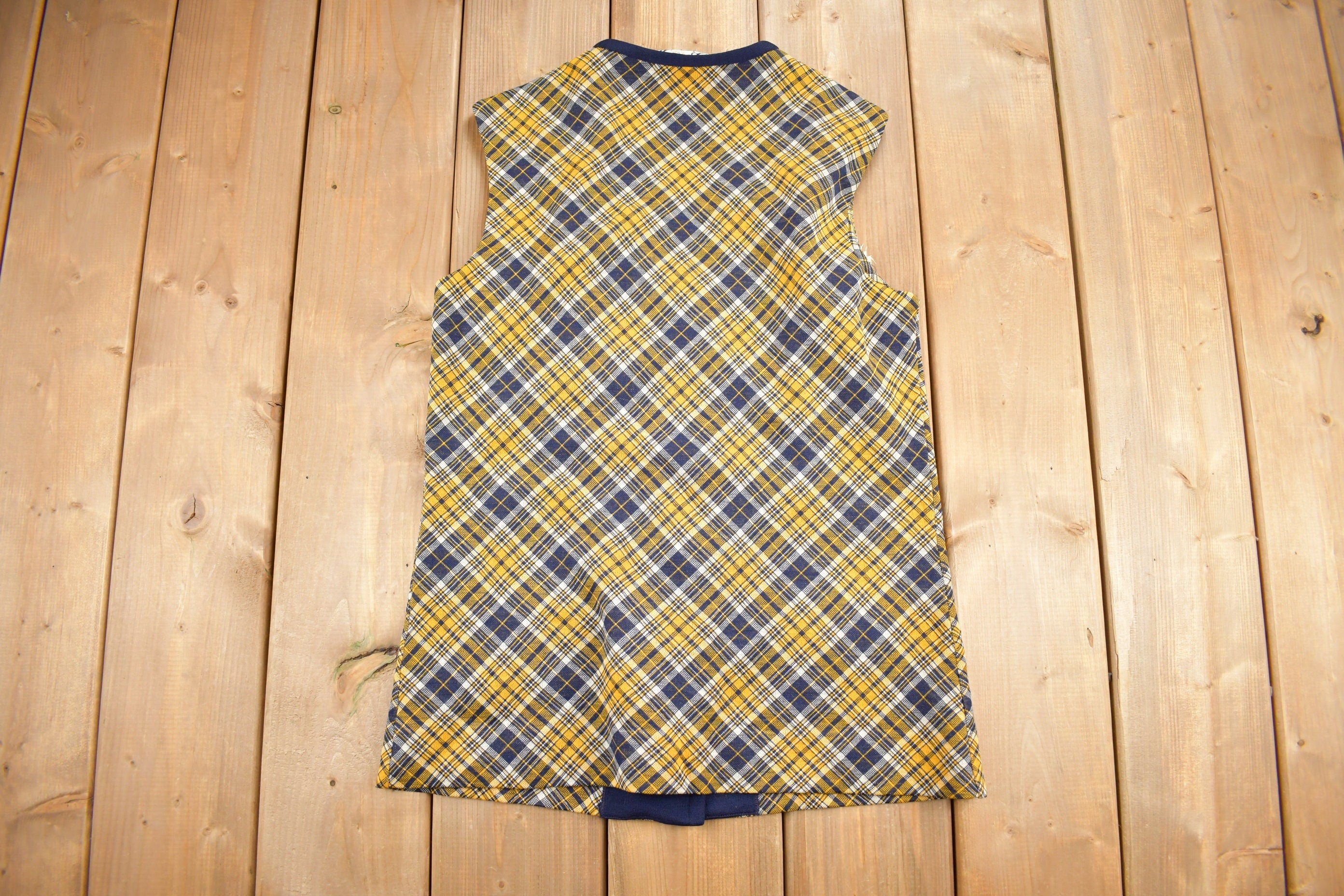 Vintage 1960s Butter Knit Women's Blouse Vest Shirt  Button Up  True Vintage  Plaid Vest  Wool Blend