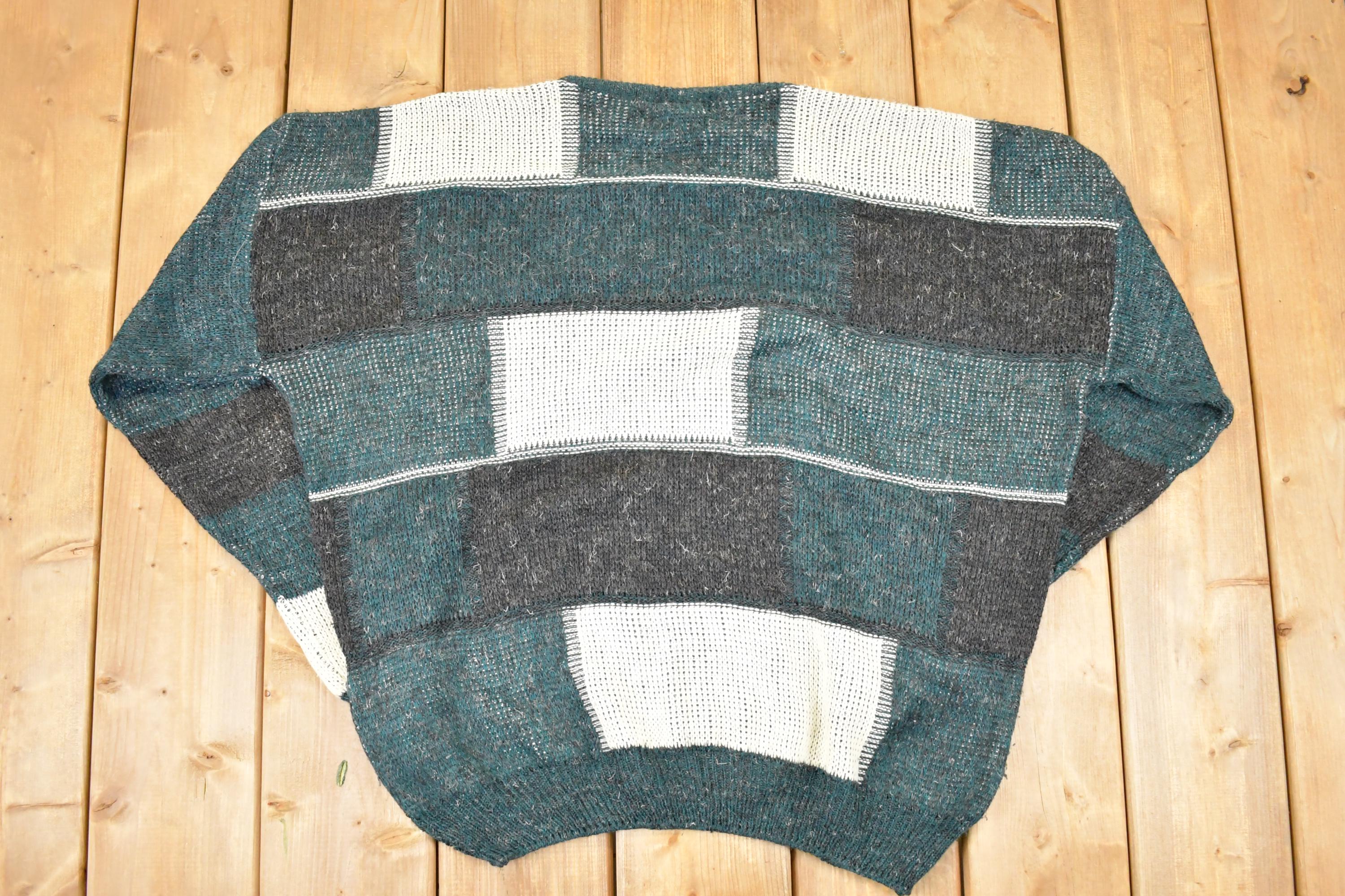 Vintage 1990s Northern Isles Abstract Knit Crewneck Sweater Men's XXL