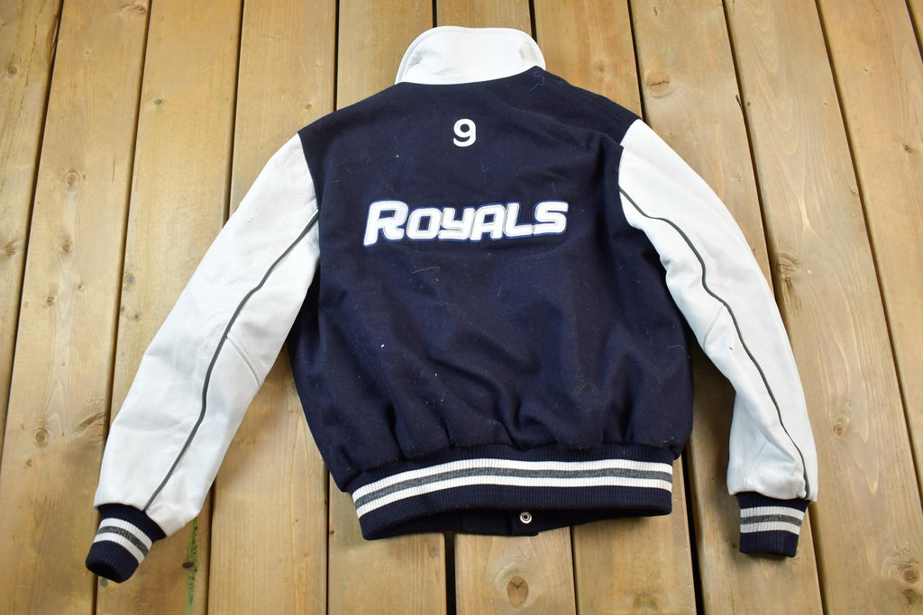 Vintage 1990s Toronto Royals Hockey Club Youth Leather & Wool Varsity Jacket Made In USA