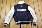 Vintage 1990s Toronto Royals Hockey Club Youth Leather & Wool Varsity Jacket Made In USA