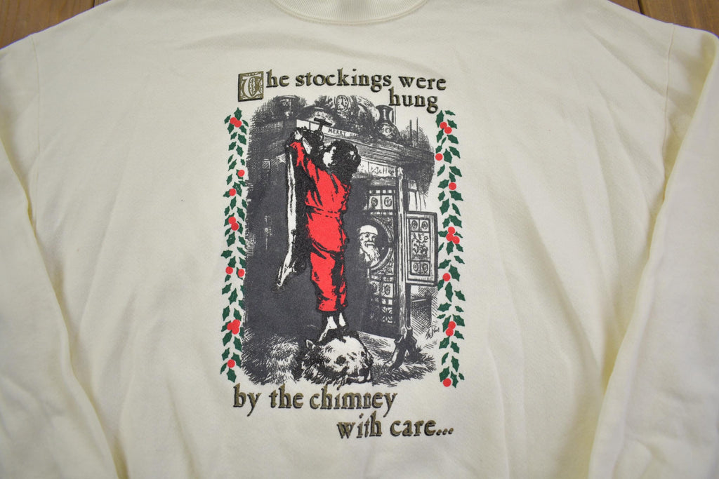 Vintage 1990s Cute Christmas Crewneck Sweater Made In USA - XL