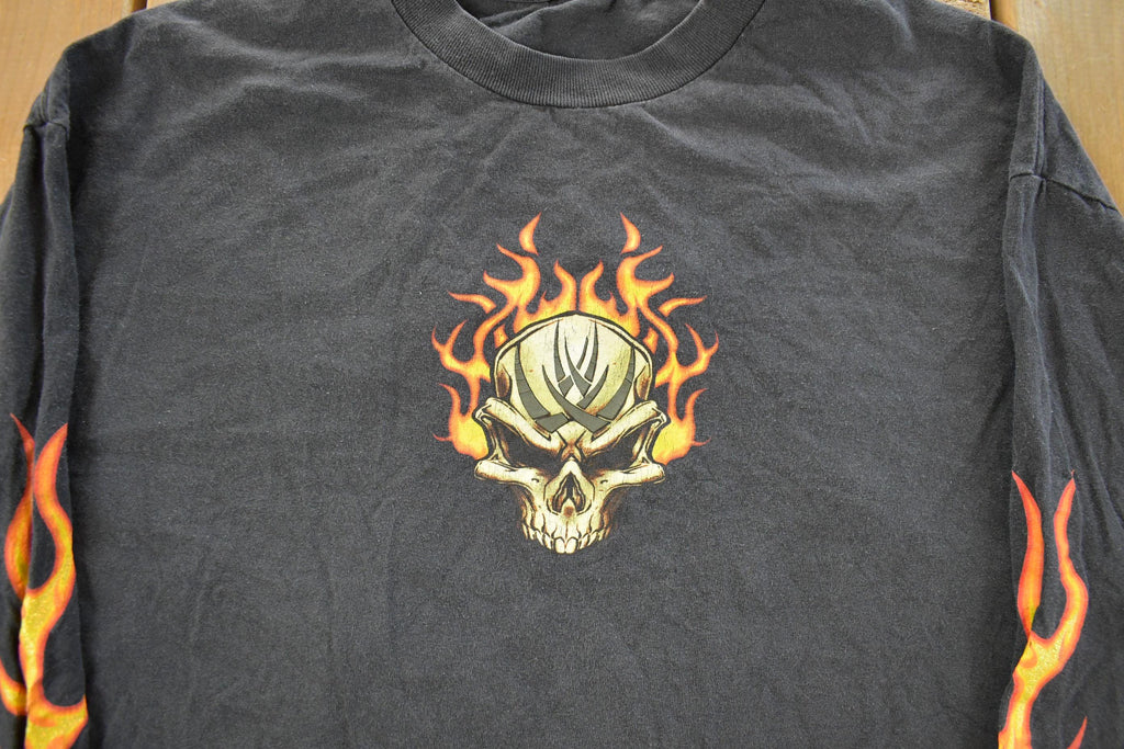 Vintage 1990s Skull Biker Long Sleeve T Shirt Men's XL
