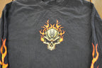 Vintage 1990s Skull Biker Long Sleeve T Shirt Men's XL