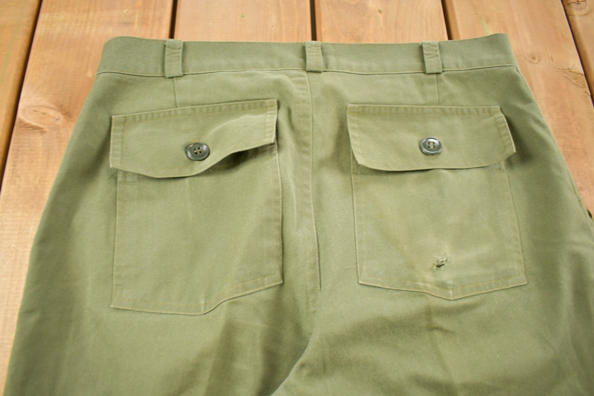 Vintage 1970S Military OG 107 Green Khaki Pants