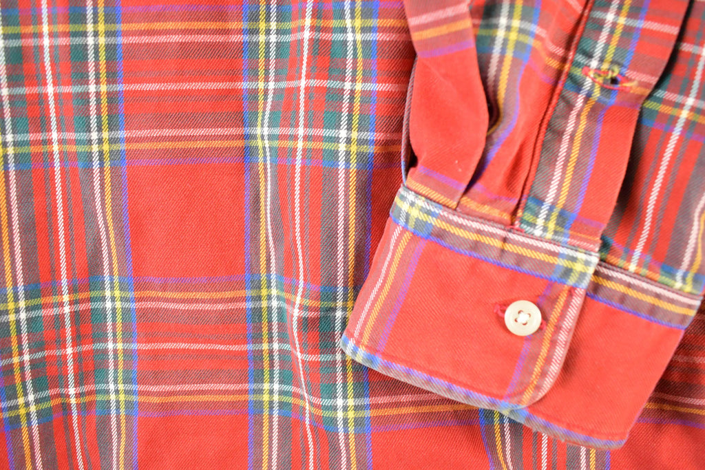 Vintage 1990s Ralph Lauren Red Plaid Button Up Shirt Men's XL