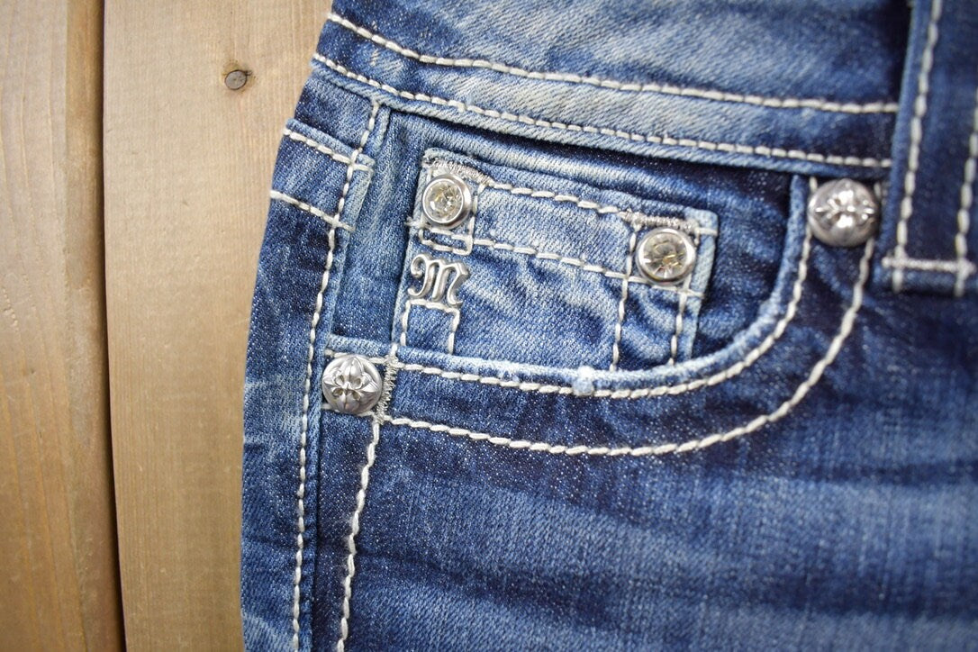 Vintage Y2K Miss Me Bedazzled Low Rise Jeans Size 26x31