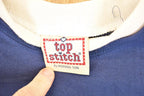 Vintage 1990s Top Stitch Double Collar Cute Floral Embroidered Crewneck Sweatshirt Women's XXL