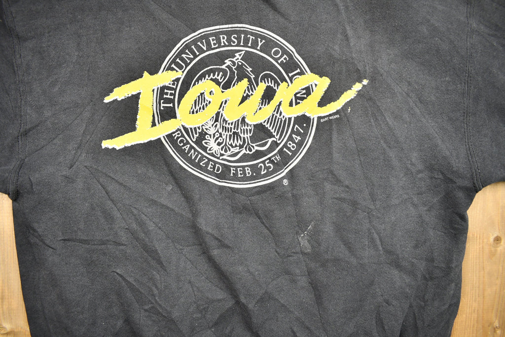 Vintage 1990s University of Iowa Collegiate Crewneck  Iowa Hawkeyes  NCAA Sweatshirt  Sportswear  Americana  Made In USA