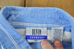 Vintage 1990s Denim Express Striped Button Up Shirt