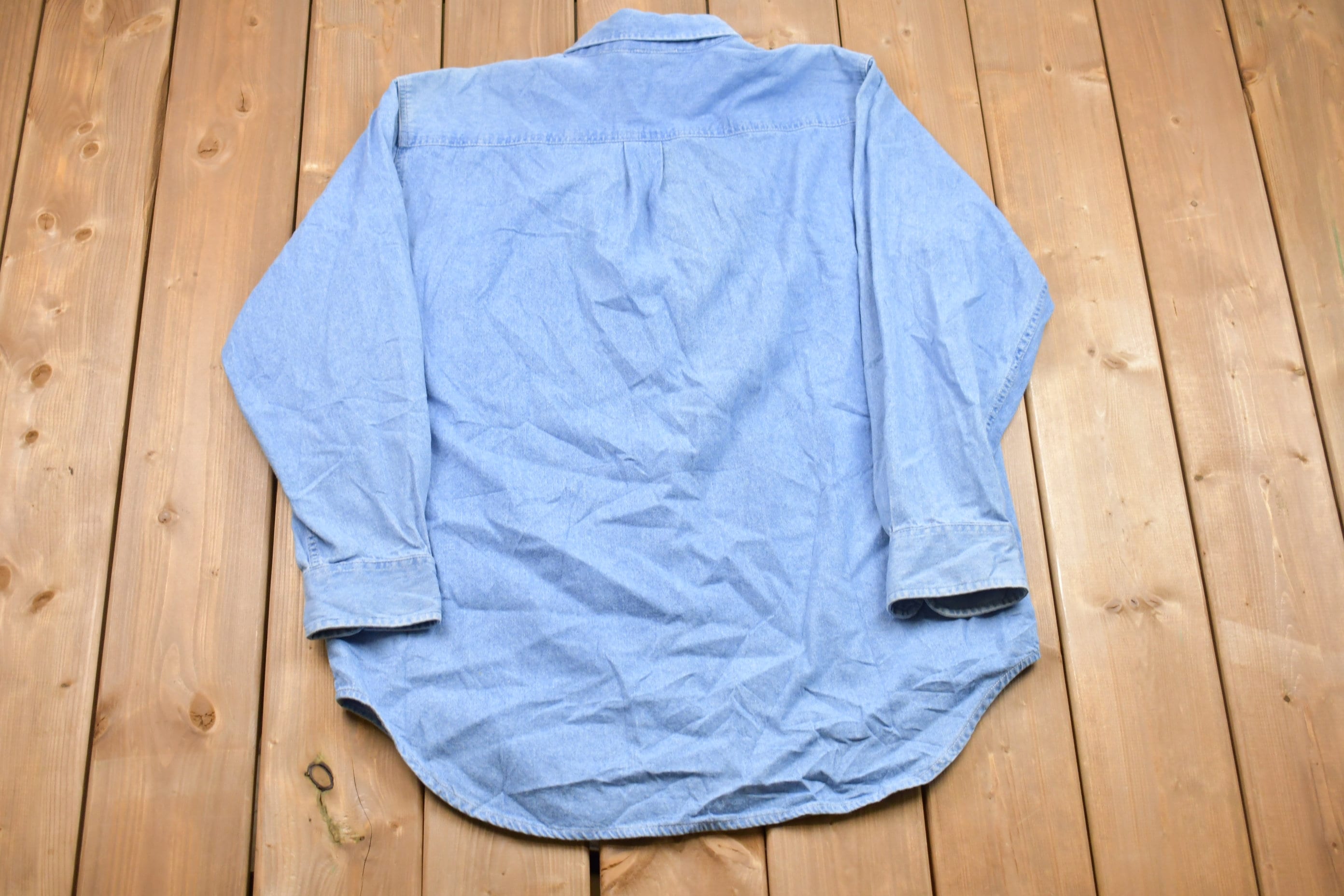 Vintage 1991 Planet Hollywood Denim Button Up Shirt