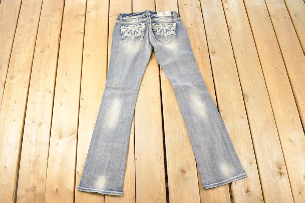 Vintage Deadstock Y2K Grace In LA Bedazzled Low Rise Jeans Women's Size 27 x 32