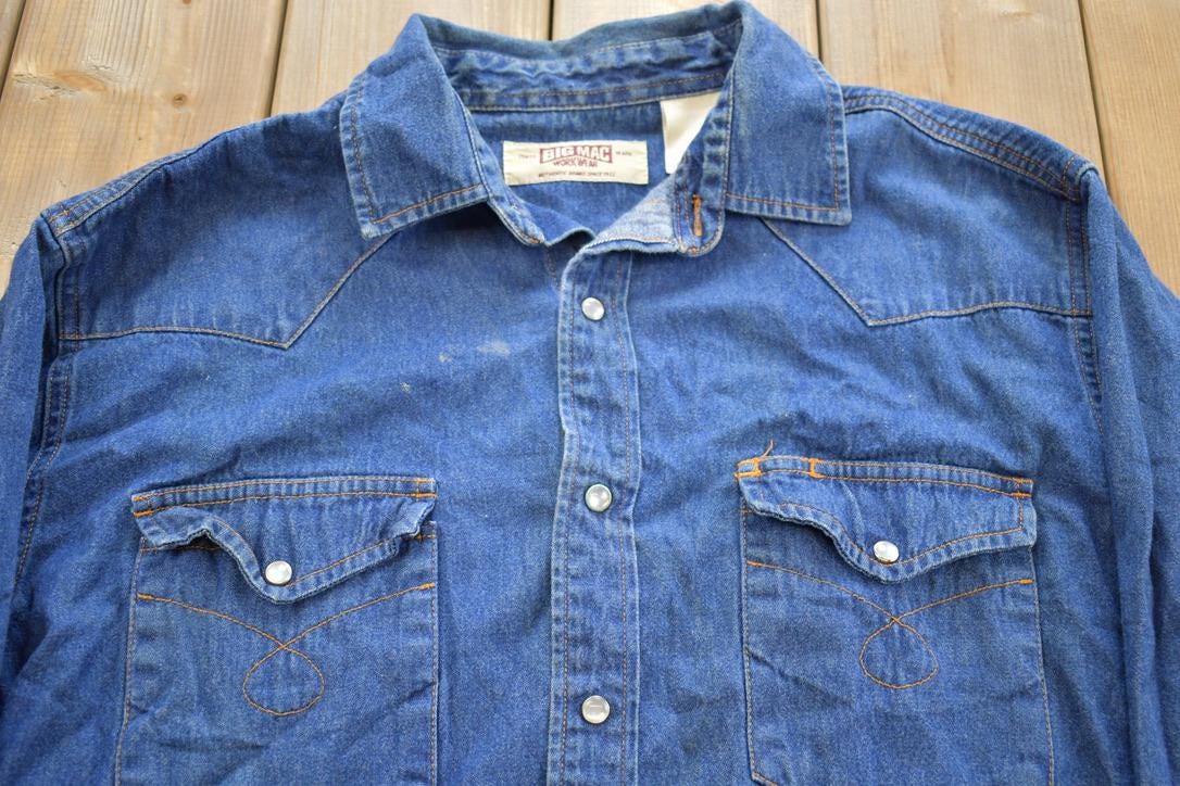Vintage 1970s Big Mac Work Wear Jean Long Sleeve