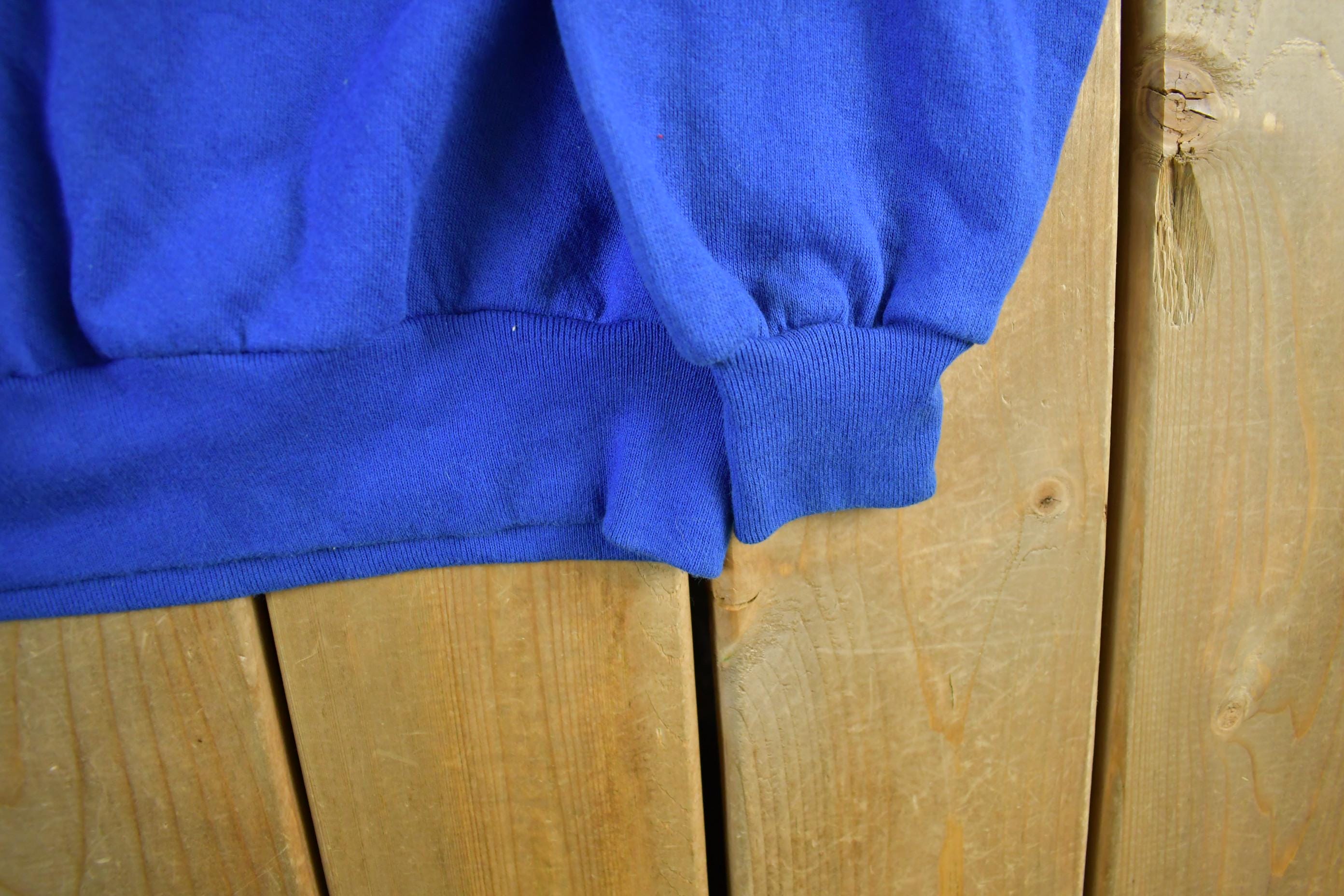 Vintage 1990s Jerzees Blank Blue Crewneck Sweatshirt Men's 3X