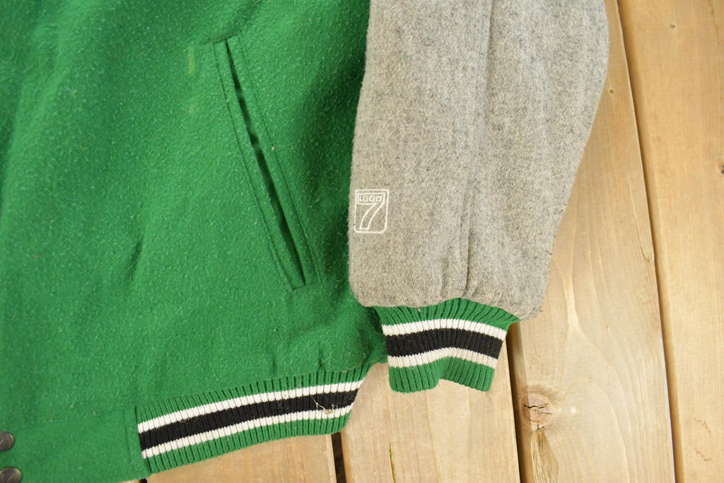 Vintage 1990s Boston Celtics NBA Basketball Embroidered Wool Varsity Jacket Men's Large