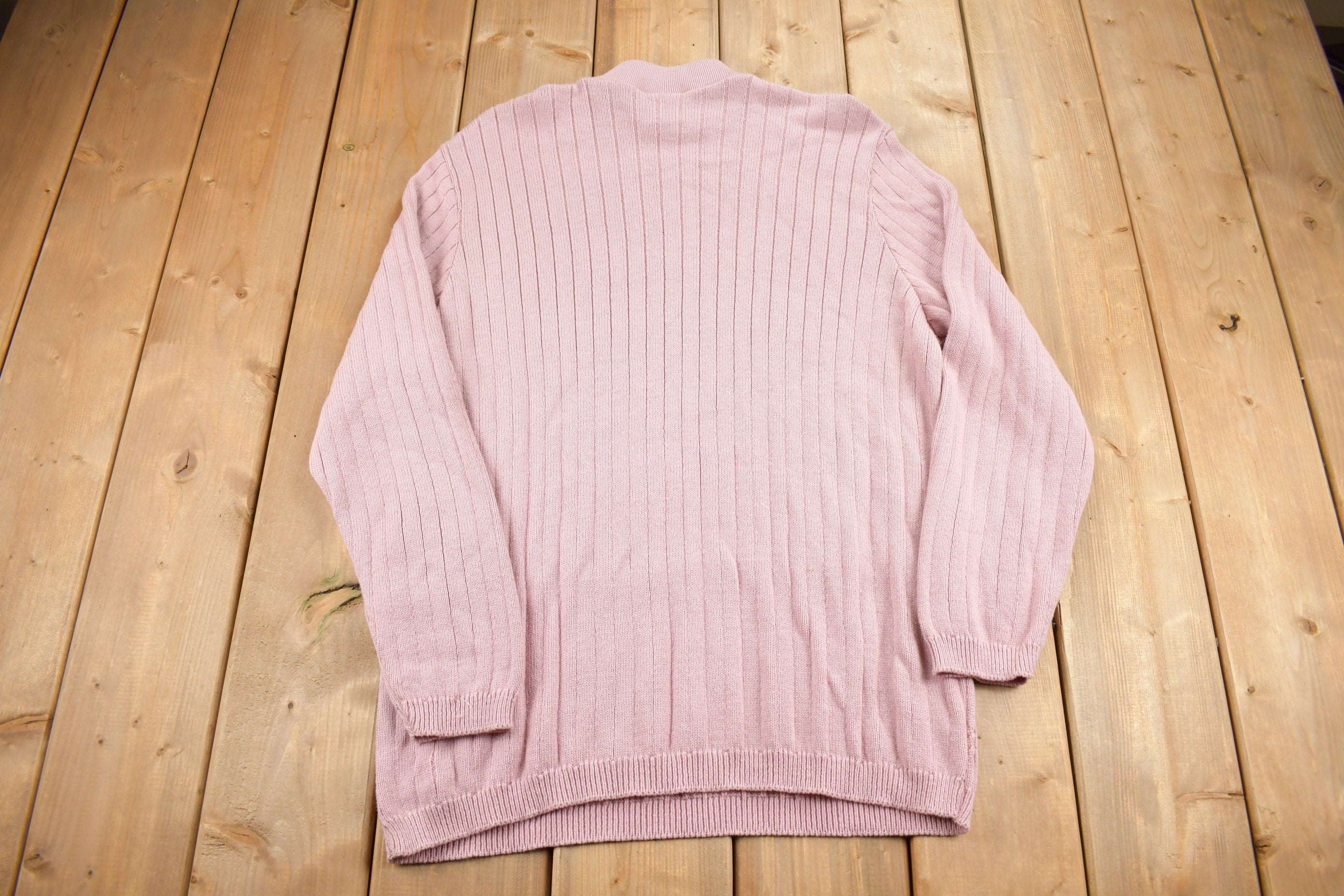 Vintage 1990s Excelsior Pink Cable Knitt Mockneck Sweater