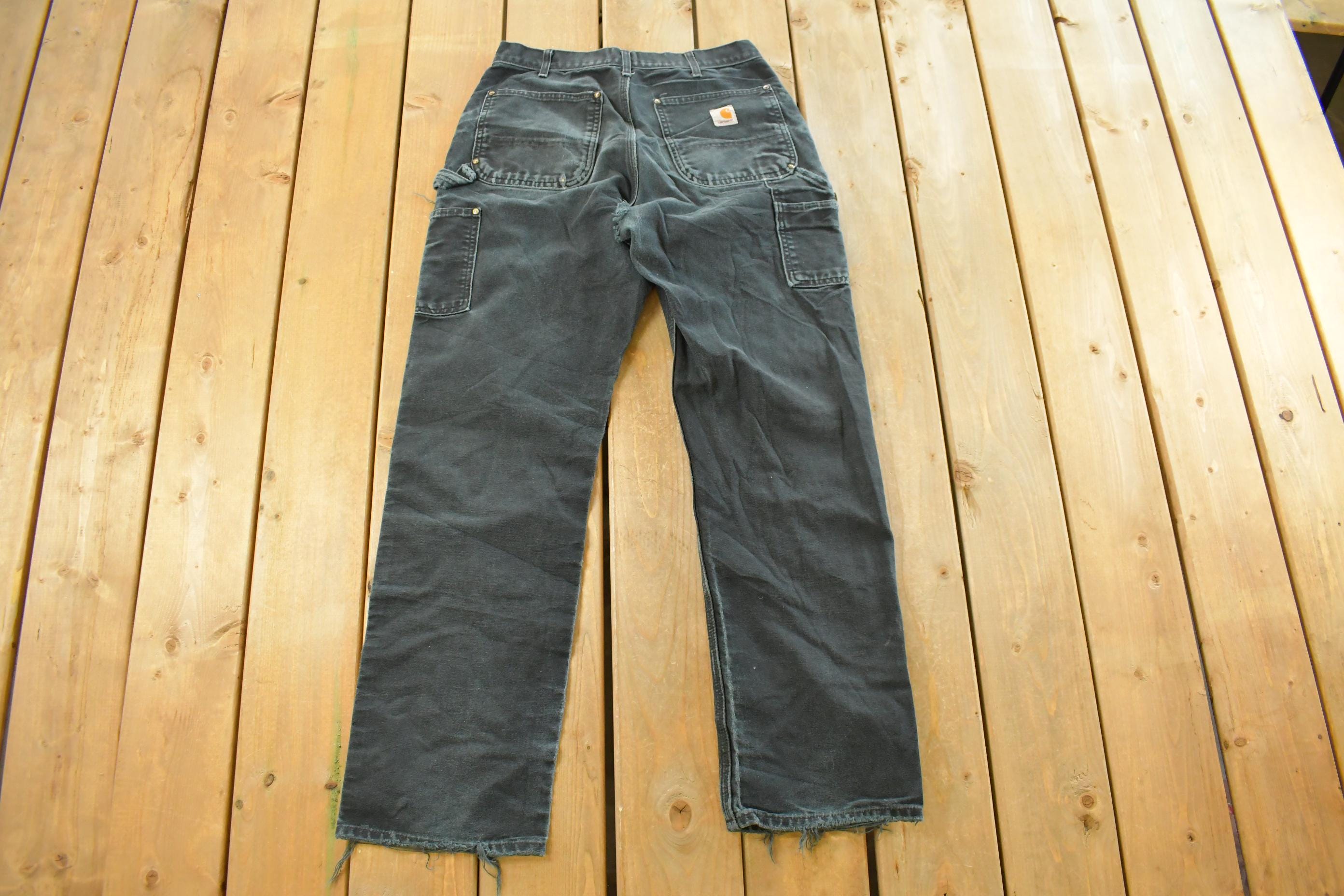 Vintage 1990s Carhartt Distressed Sun Faded Double Knee Pants Men's 31 x 32