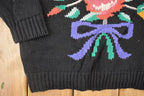 Vintage 1990s Hasting And Smith Floral Loose Knit Sweater Women's M