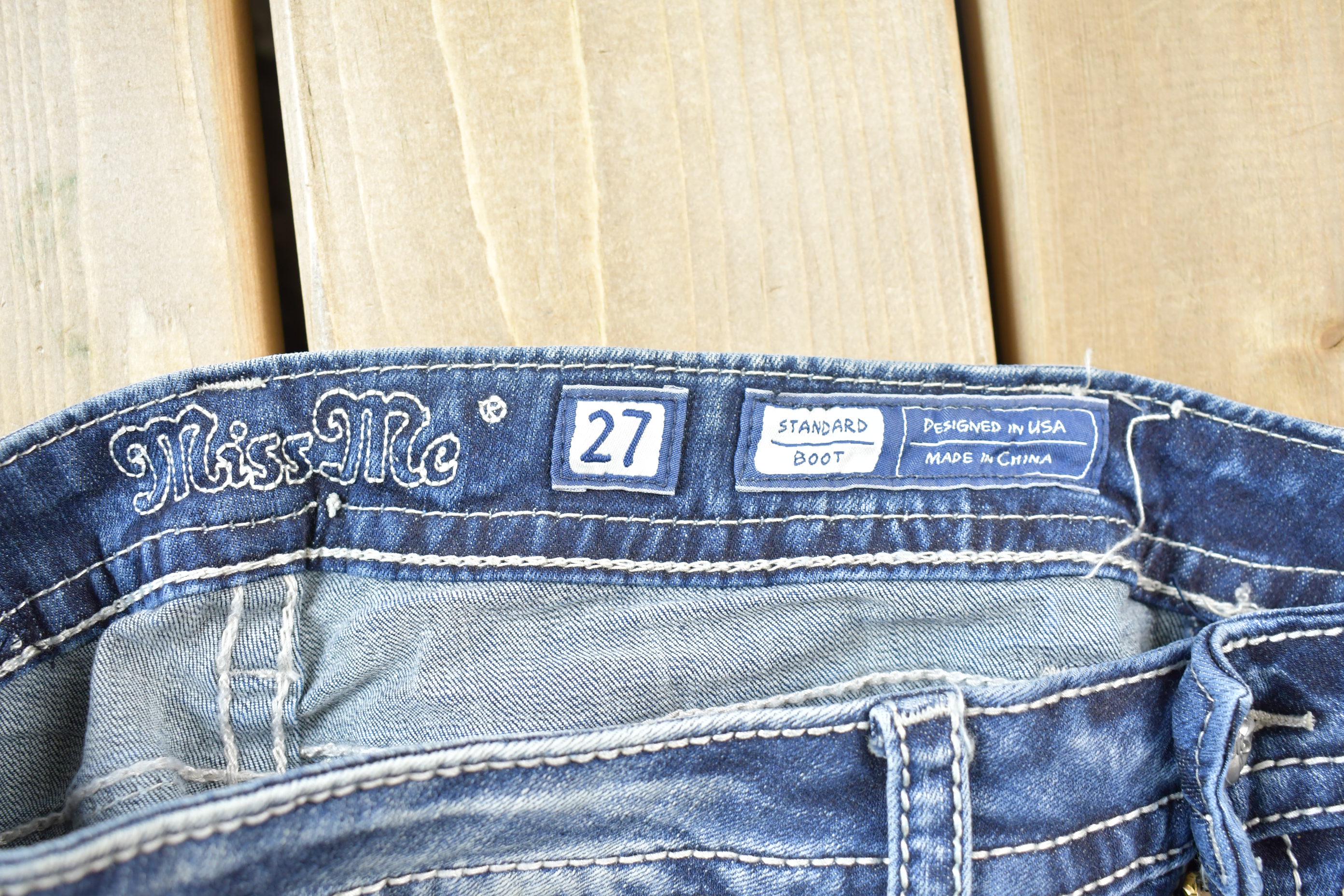 Vintage Y2K Miss Me Bedazzled Low Rise Jeans Size 27x30