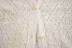Vintage 1980s Leaf Pattern Knit Cardigan Sweater /