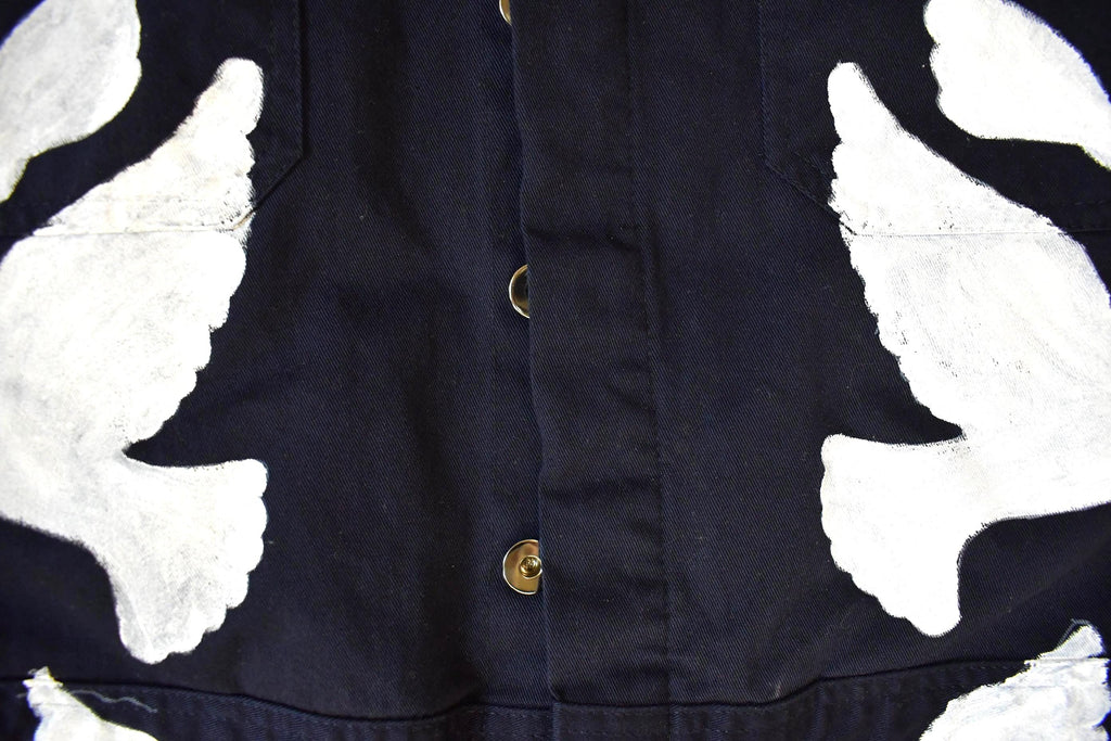Vintage Custom Handmade Dove Peace Coveralls Jumpsuit Size 40T