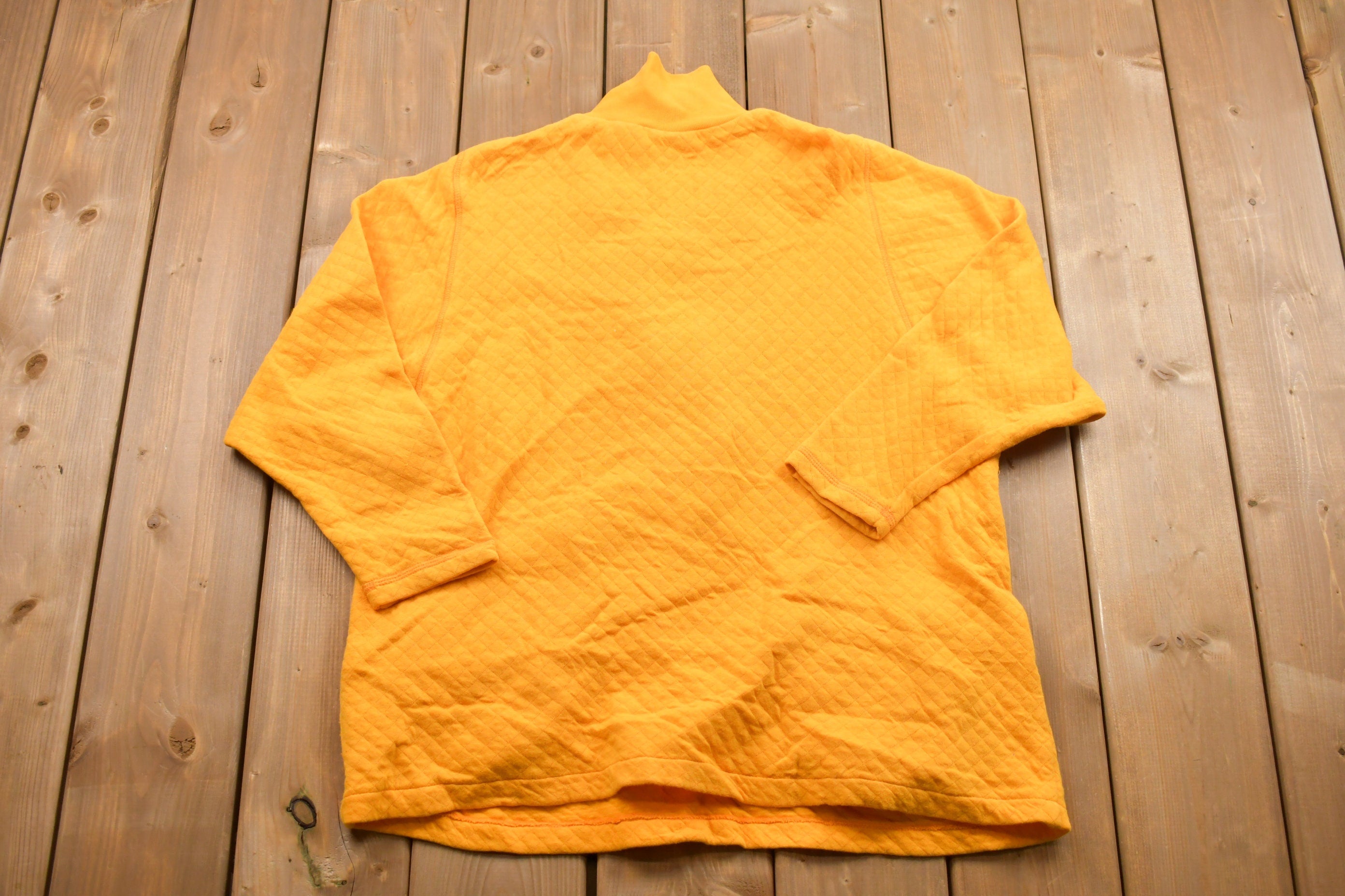 Vintage 1990s Yellow Quarter Zip Crewneck Sweatshirt