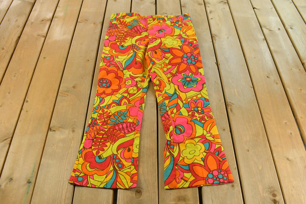Vintage 1970s Floral Bell Bottom Pants Women's M