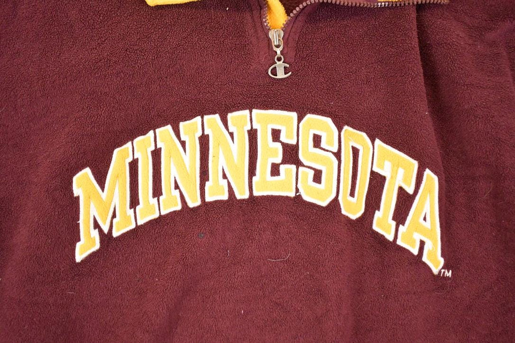 Vintage 1990s Champion Minnesota Quarter Zip Fleece Collegiate Sweater Men's XL