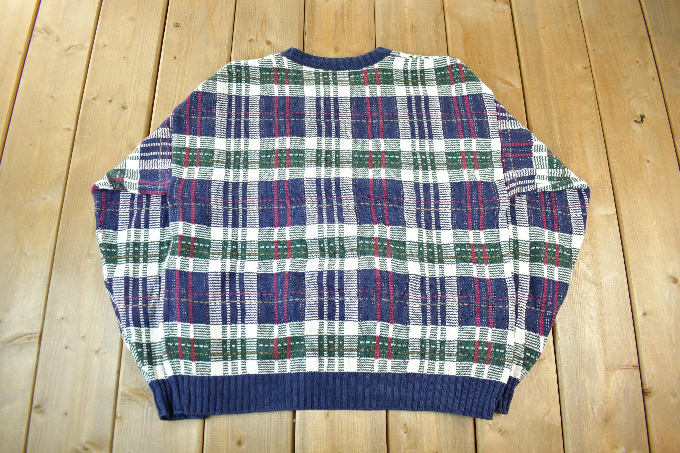 Vintage 1990s Isle of Cotton Knit Crewneck Sweater Adult Large