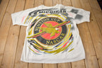 Vintage 1997 Winston Cup NASCAR All Over Print Racing Graphic T-Shirt Made In USA