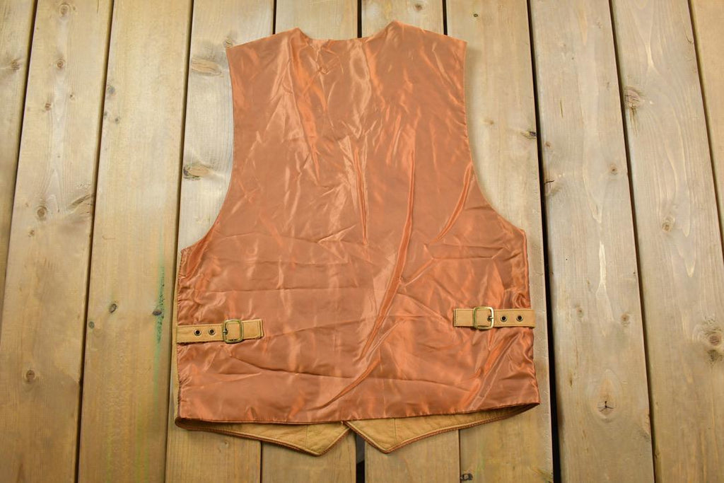 Vintage 1990s The Territory Ahead Tan Leather Vest