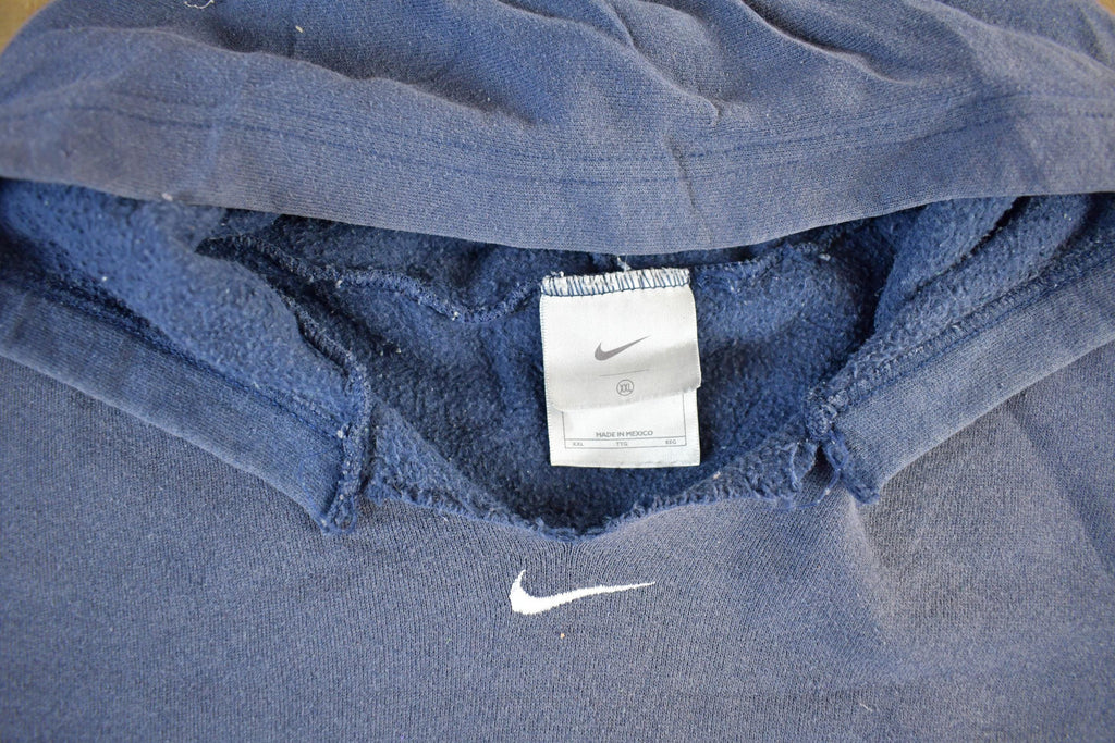 Vintage 1990s Nike Embroidered Mini Middle Swoosh Hoodie Men's 2XL
