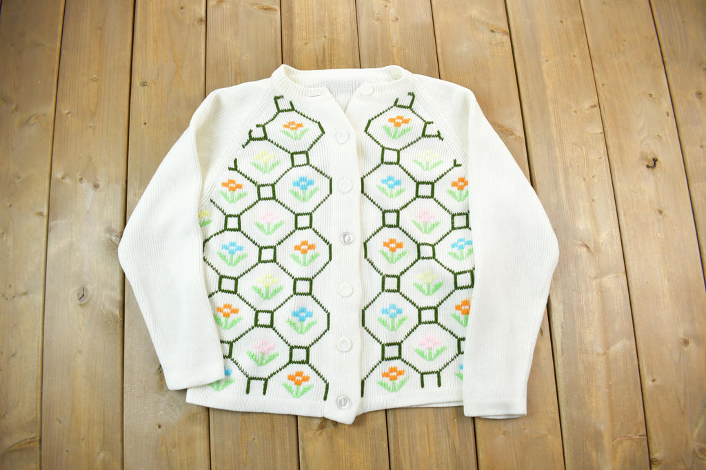 Vintage 1970s Knit Button Up Cardigan Sweater
