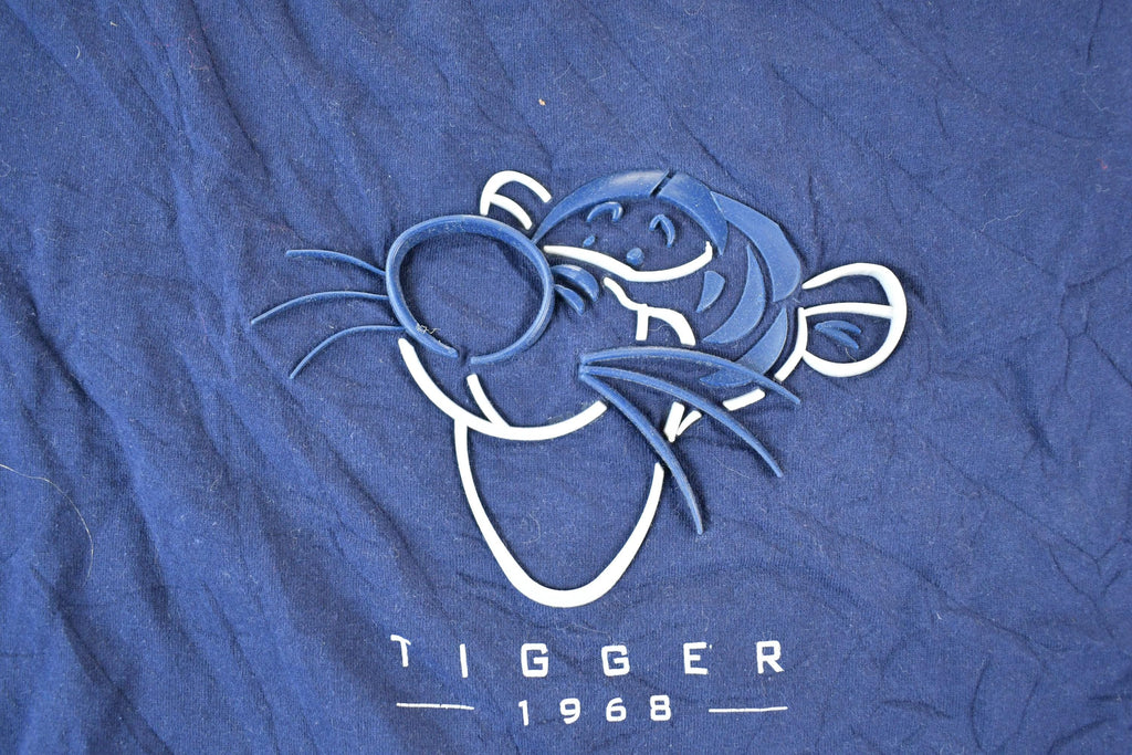 Vintage Y2K Tigger Face The Disney Store 3D logo Cartoon Promo T-Shirt Mens XL