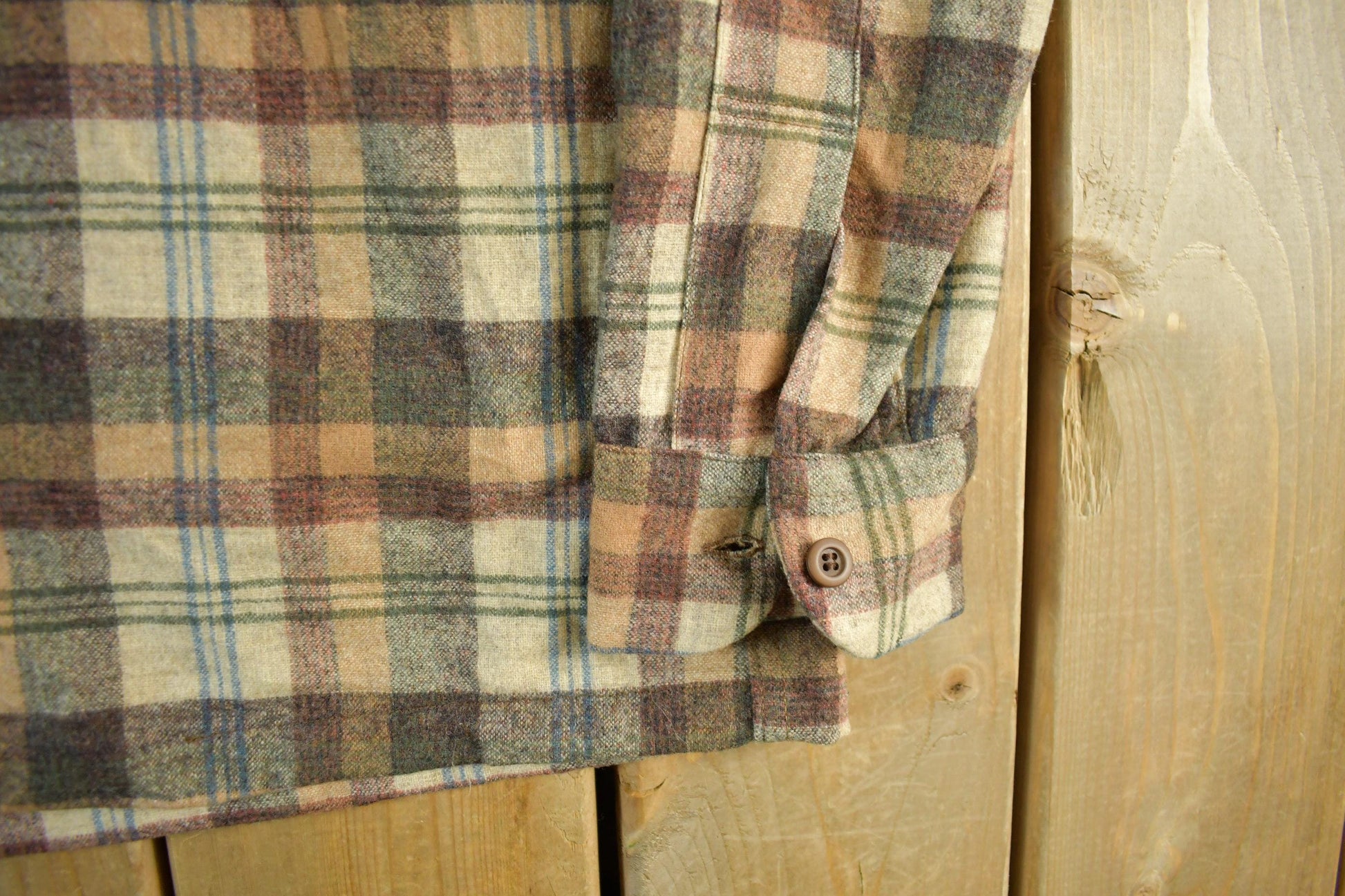 Vintage 1980s Pendleton Wool Flannel Shirt Men's Medium / Outdoors Button Up / Plaid Pattern / 80s True Vintage / Made In USA