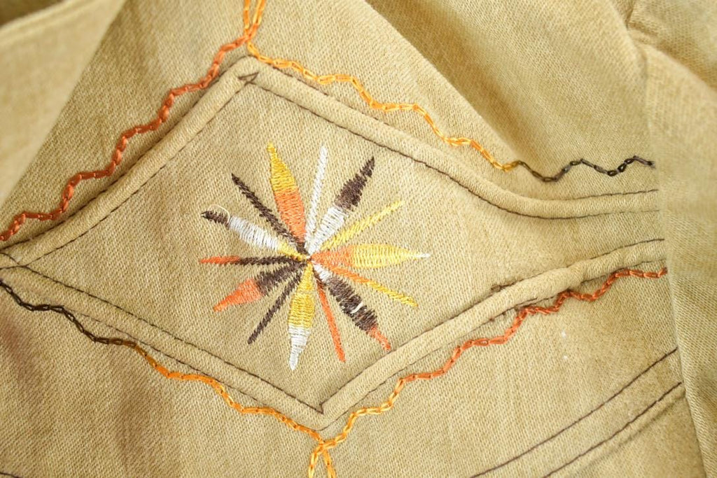 Vintage 1960s Sears Western Button Down Shirt Emroidered /
