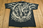 Vintage 2001 Deadstock Liquid Blue Dragon All Over Print T-Shirt