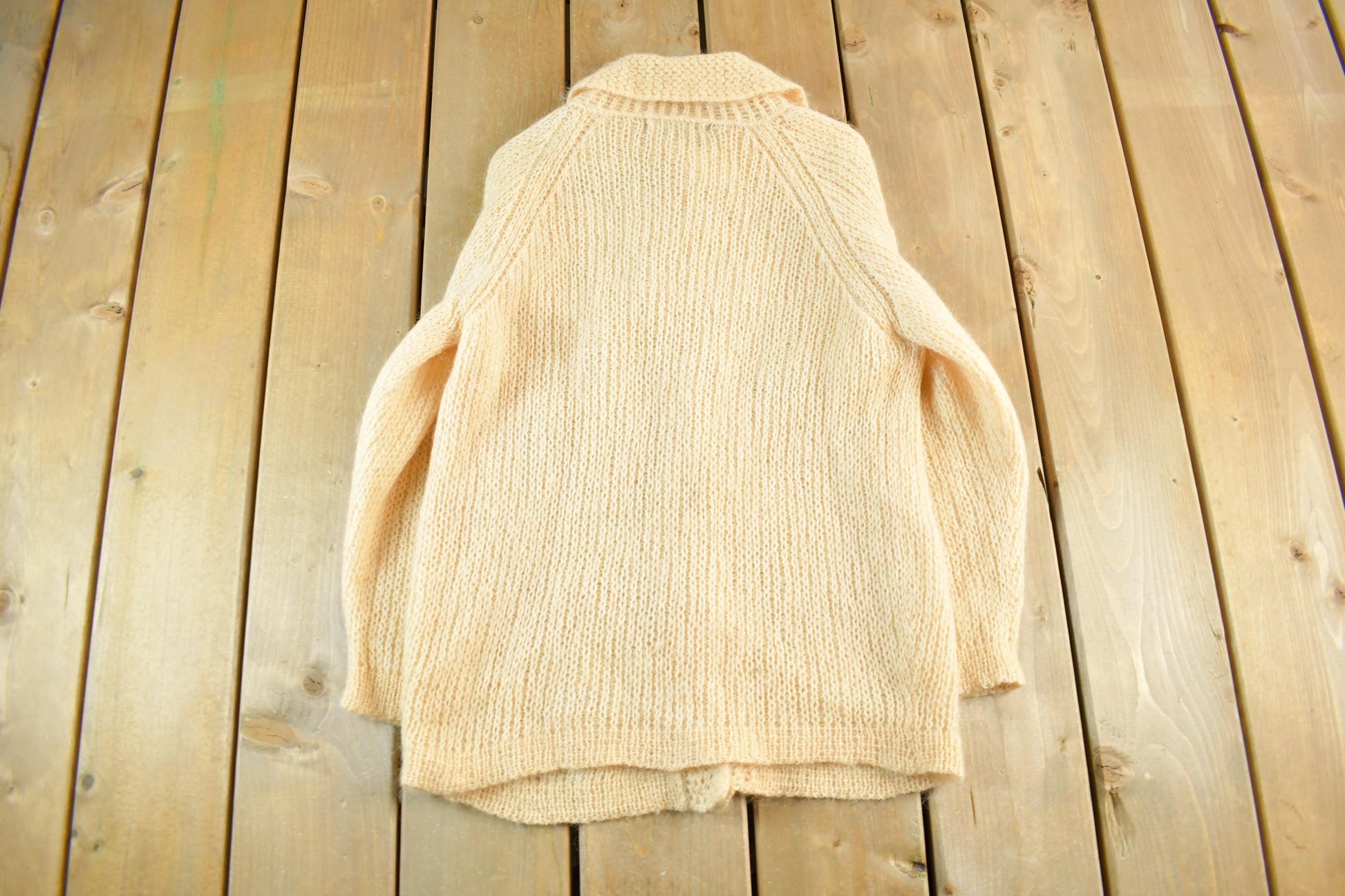 Vintage 1970s Mohair Wool Knit Cardigan Sweater Women's Small
