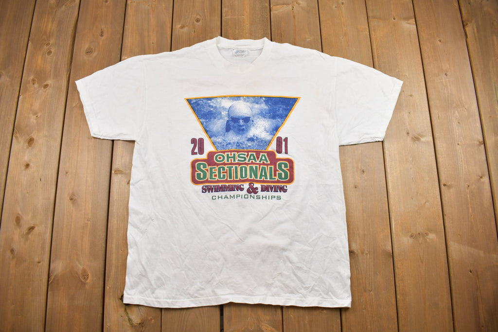 Vintage 2001 Swimming Championship Graphic T Shirt