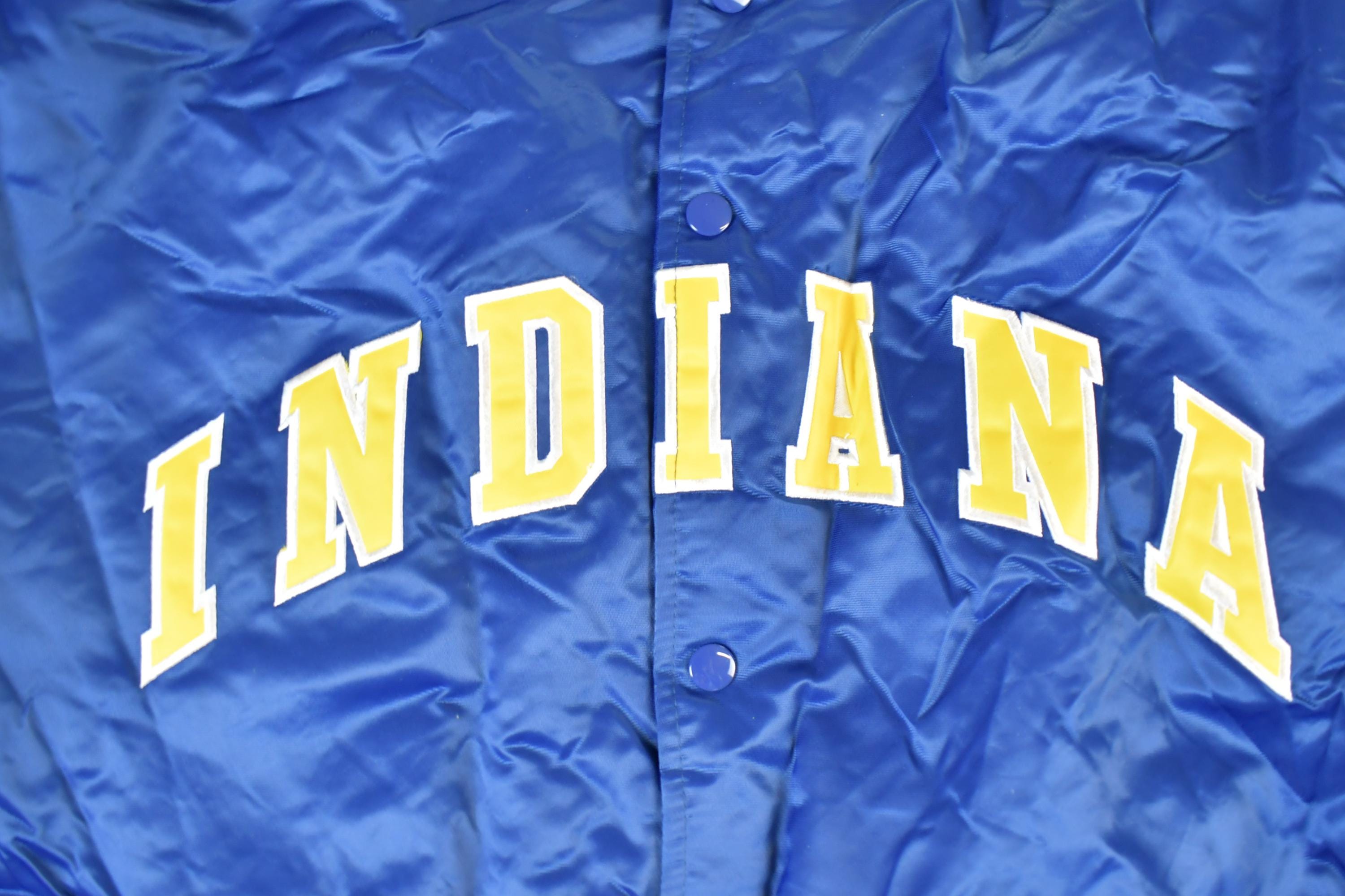 Vintage 1990s Indiana Pacers NBA Hardwood Classics Puffer Bomber Basketball Warm Up Jacket