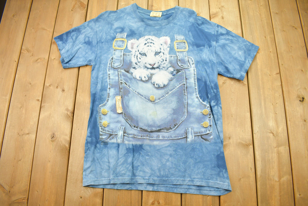 Vintage 2001 Baby White Tiger Tie Dye Graphic T Shirt
