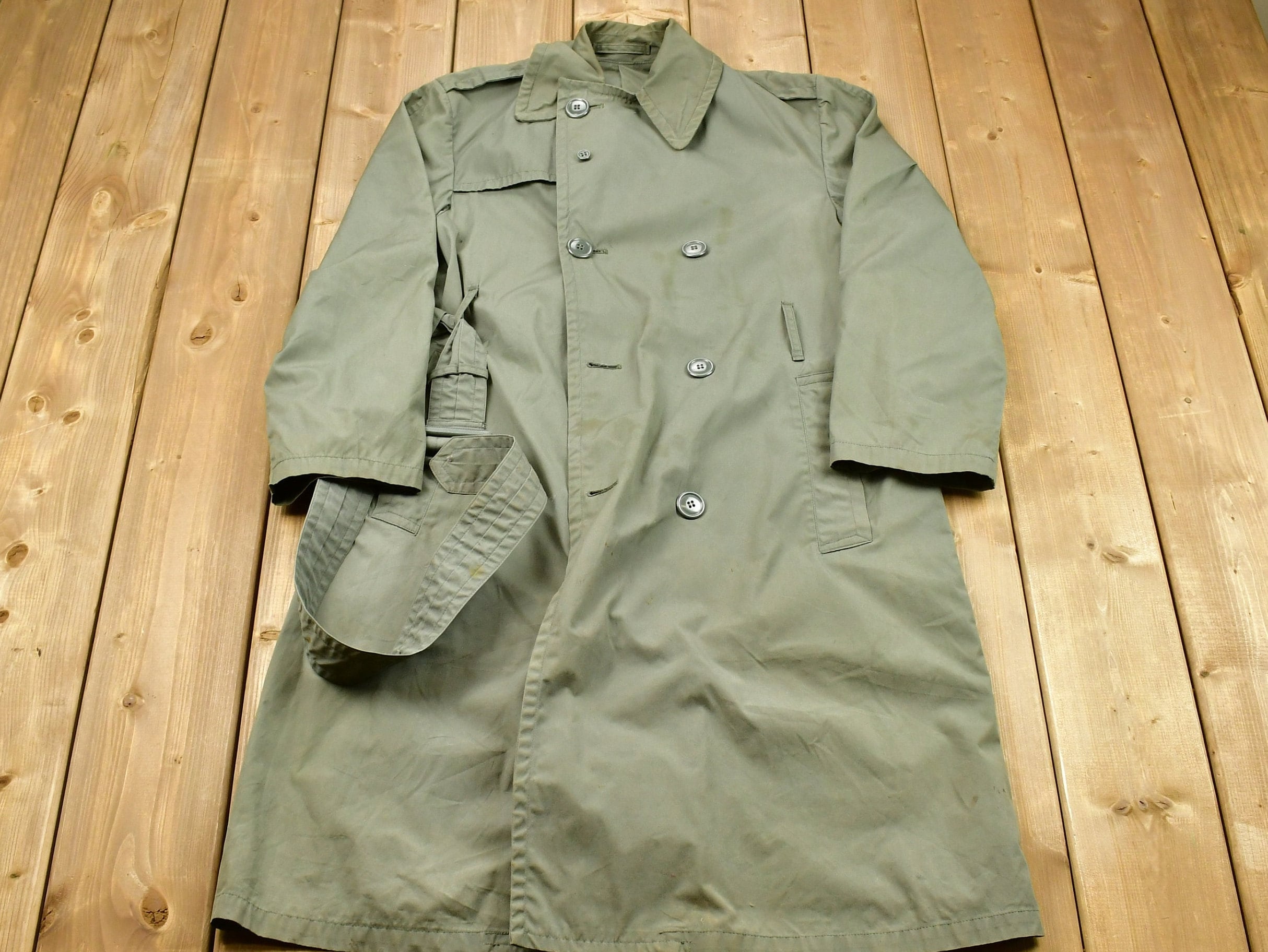 Vintage Army Military Button Down Overcoat