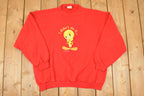 Vintage 1996 Tweety Bird I Didn't Do It Looney Tunes Cartoon Graphic Print Crewneck Sweater