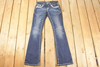 Vintage Deadstock Y2K Grace In LA Bedazzled Bootcut Low Rise Jeans Women's Size 26 x 32