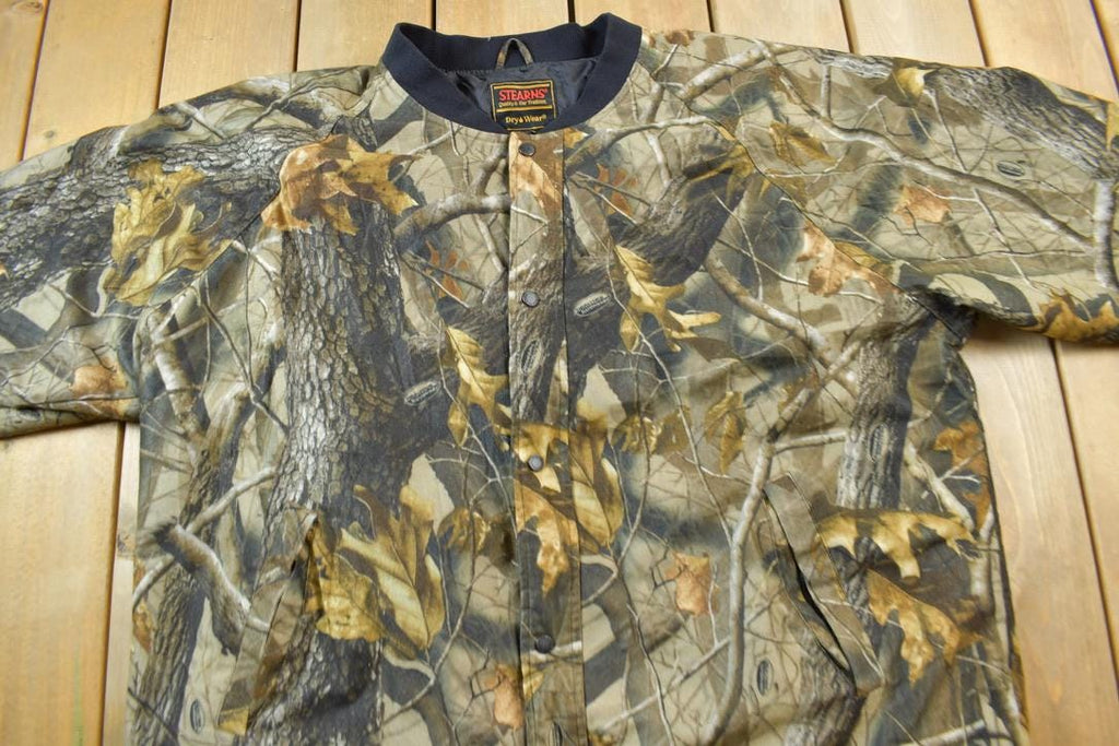 Vintage 1990s Stearns Real Tree Camo Bomber Jacket