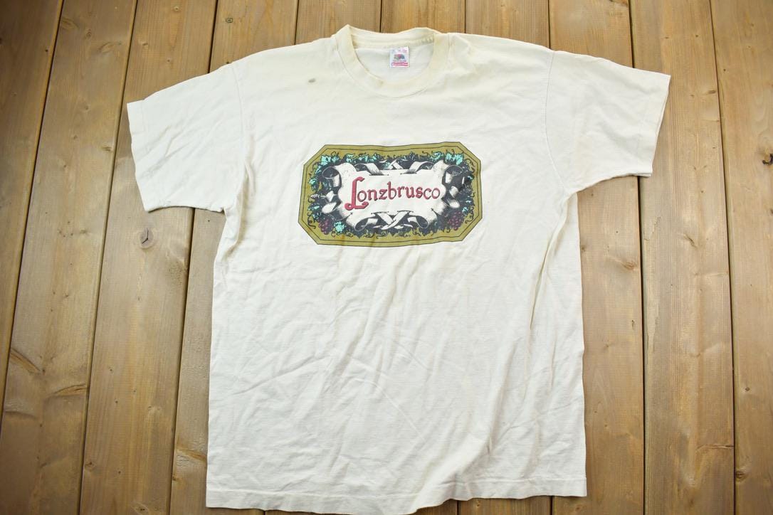 Vintage 1990s Lonzbrusco Graphic T-Shirt / Vintage T Shirt / Streetwear / Graphic Tee / Single Stitch / Made In USA