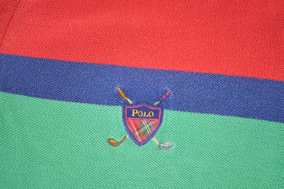 Vintage 1990s Polo By Ralph Lauren Quarter Button Short Sleeve Button Up Shirt Made In USA