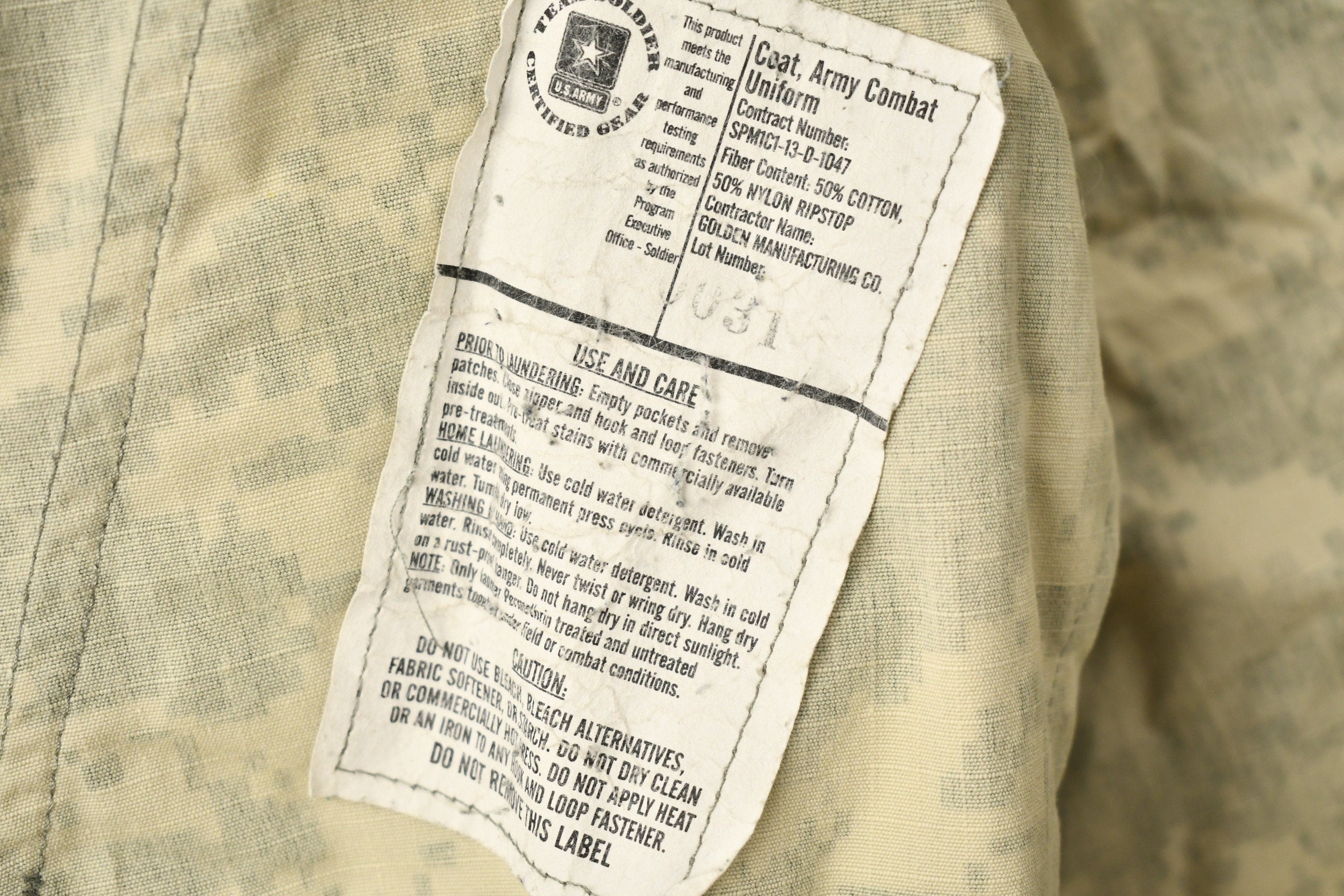 Vintage Military Army Combat Uniform Coat