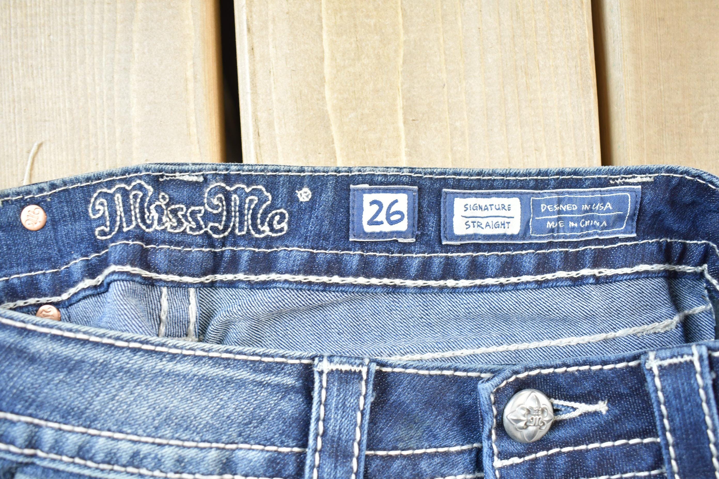 Vintage Y2K Miss Me Bedazzled Low Rise Jeans Size 26x31